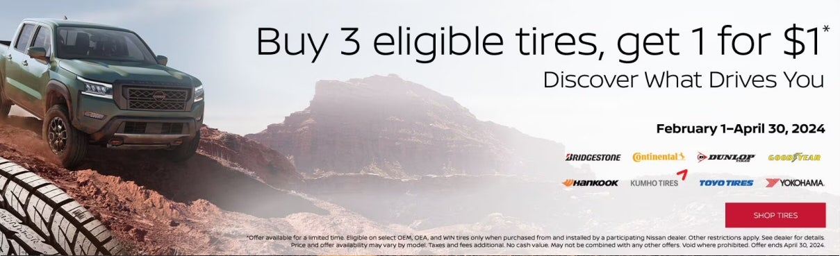 Buy 3 Eligible tires - get 1 for $1*